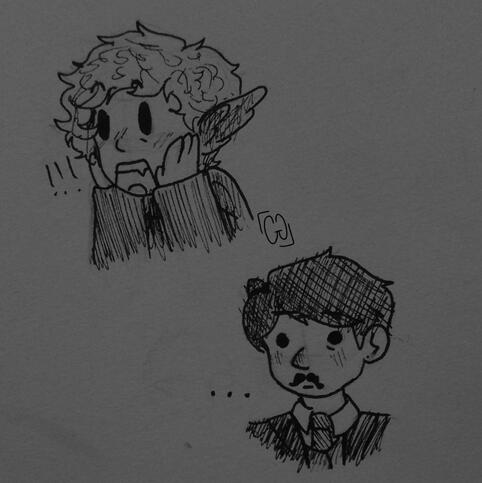 Traditional Grian and Mumbo doodle (line art)